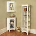 Madison Linen Tower with Five Open Shelves White - Teamson Home: Chrome-Plated, Transitional Style, MDF Composite