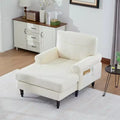 GDFStudio Willa Modern Chenille Upholstered Chaise Lounge