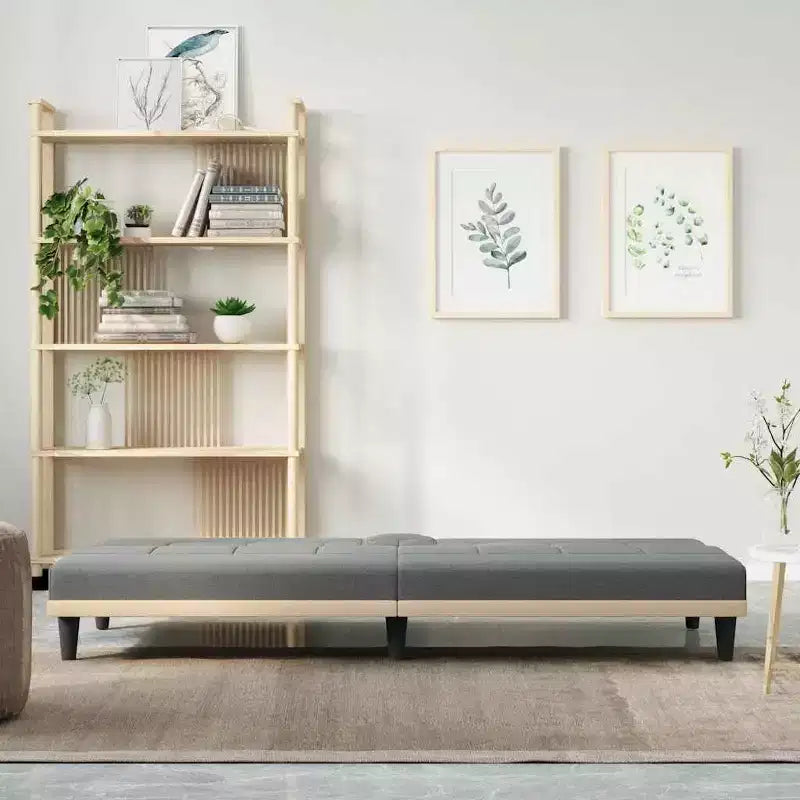 vidaXL Sofa Bed Convertible Sofa Bed with Cup Holders for Living Room Fabric